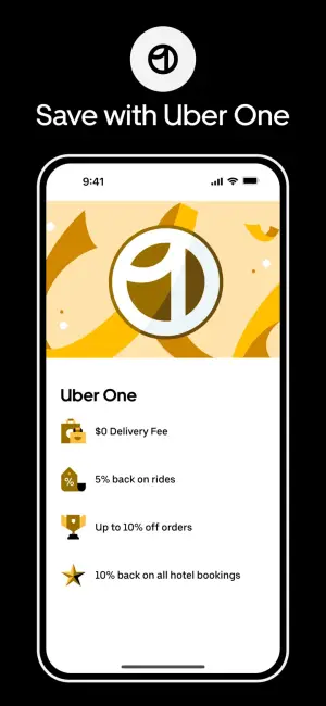 Uber Rider app: Uber One savings on rides